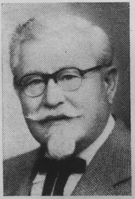 Halftone portrait of Colonel Harland Sanders in glasses, a goatee and a string tie